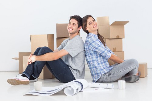 Packed household items ready for house removals in Streatham