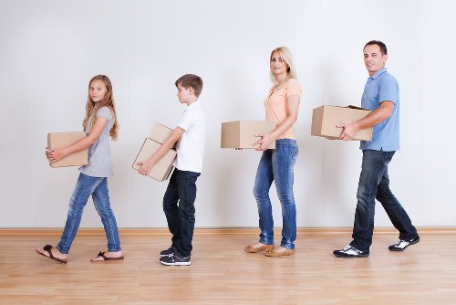 Boxes and household items being transported locally