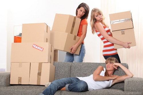 Loading commercial furniture and stock for a business move in Streatham