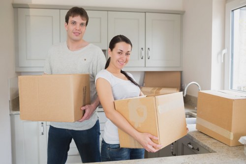 Packing boxes and furniture for a home move